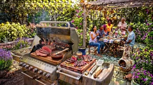 A size comparison chart detailing how many burger patties fit on small, medium, and large cooking surfaces to help find the best gas grill for your family.