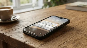 Instant notification popup on a device connected to a wifi enabled pellet grill for remote monitoring.